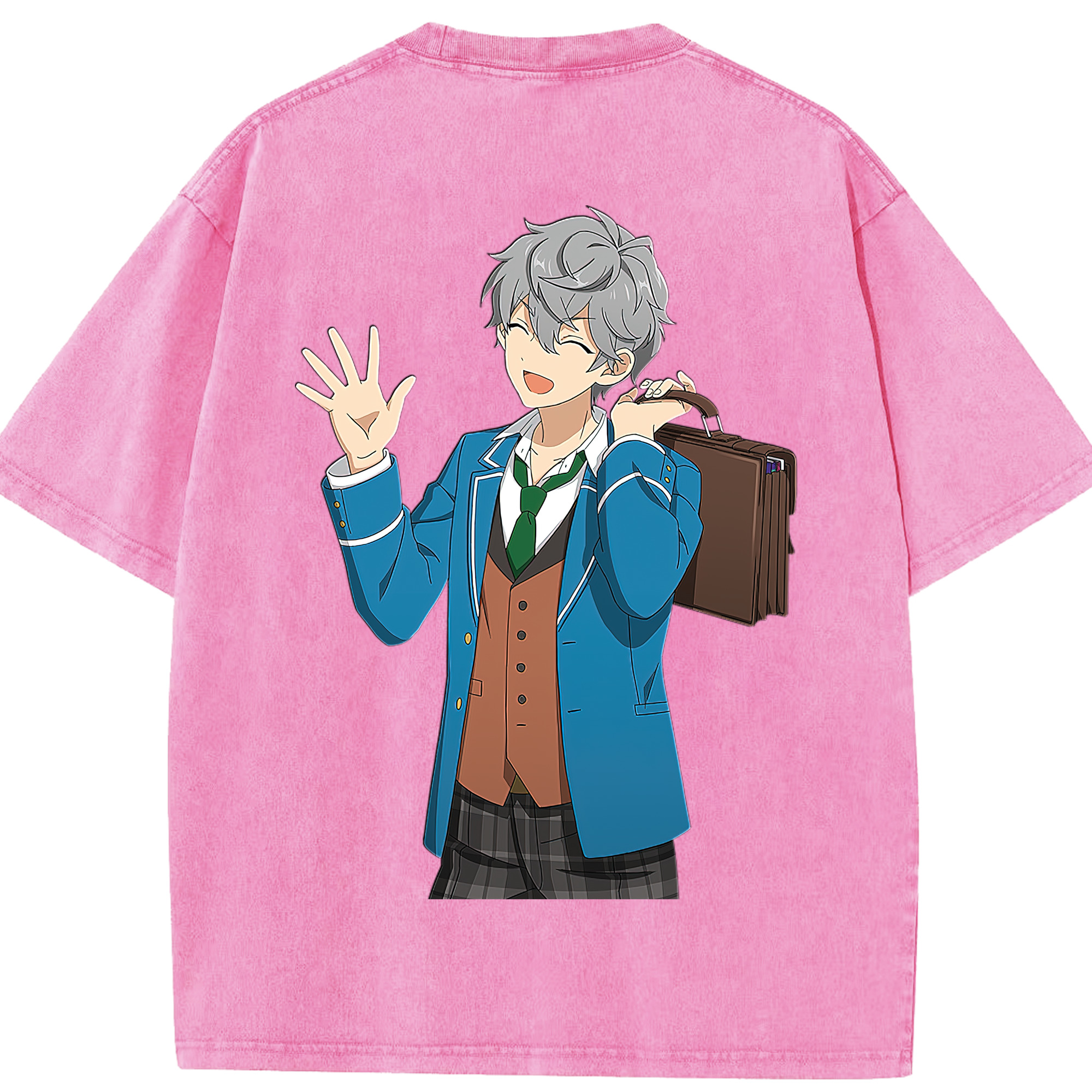 （画像用） あんさんぶるスターズ! Ensemble Stars 綿100% ヴィンテージ風 半袖Tシャツ（背面プリント）